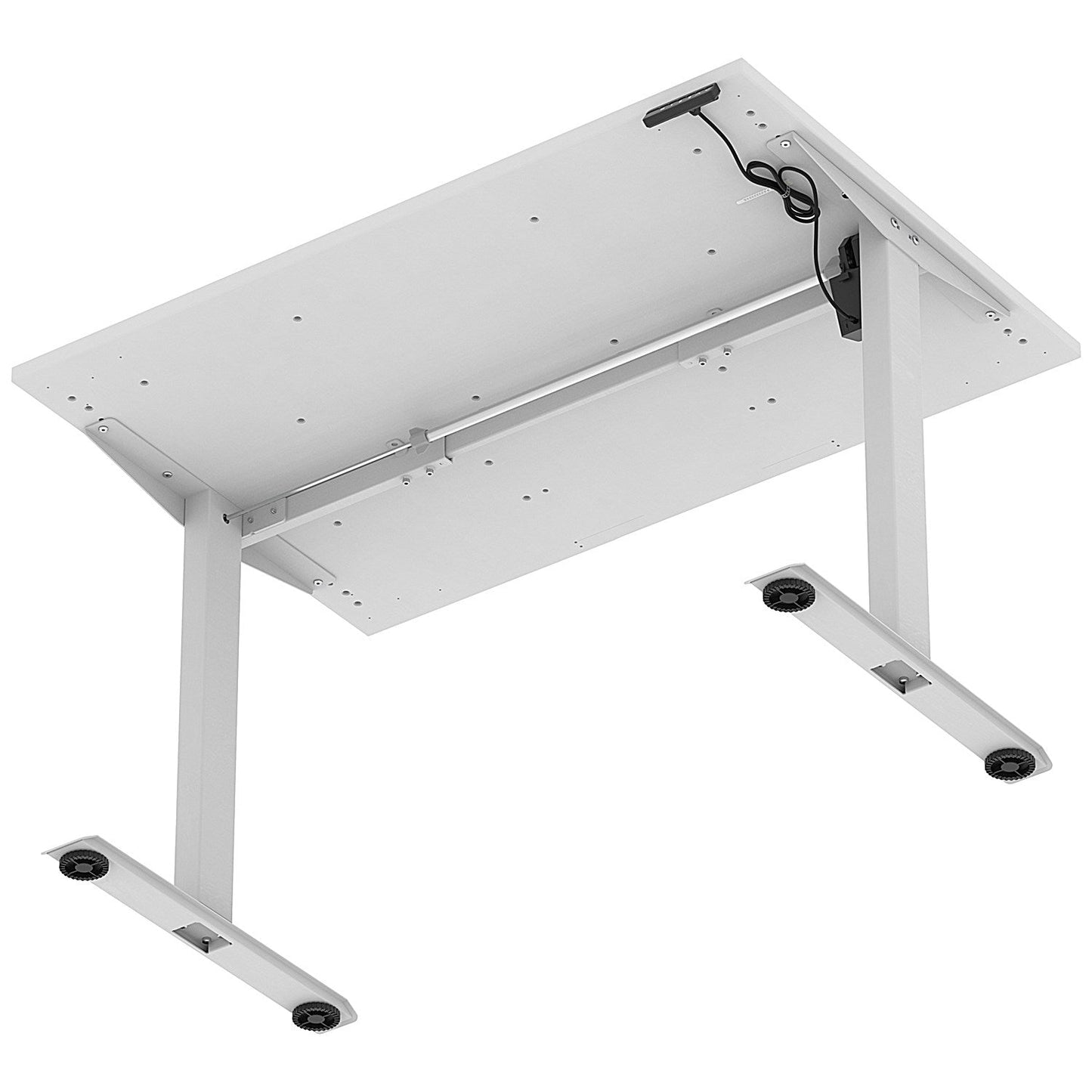 Air 1200mm Scalloped Edge Height Adjustable Desk, Silver Leg, White Easy2Order : HA04009