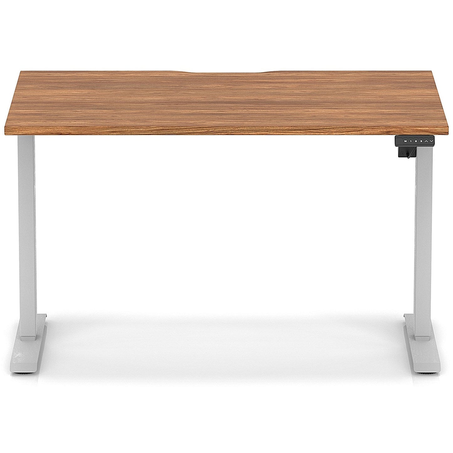 Air 1200mm Scalloped Edge Height Adjustable Desk, Silver Leg, Walnut