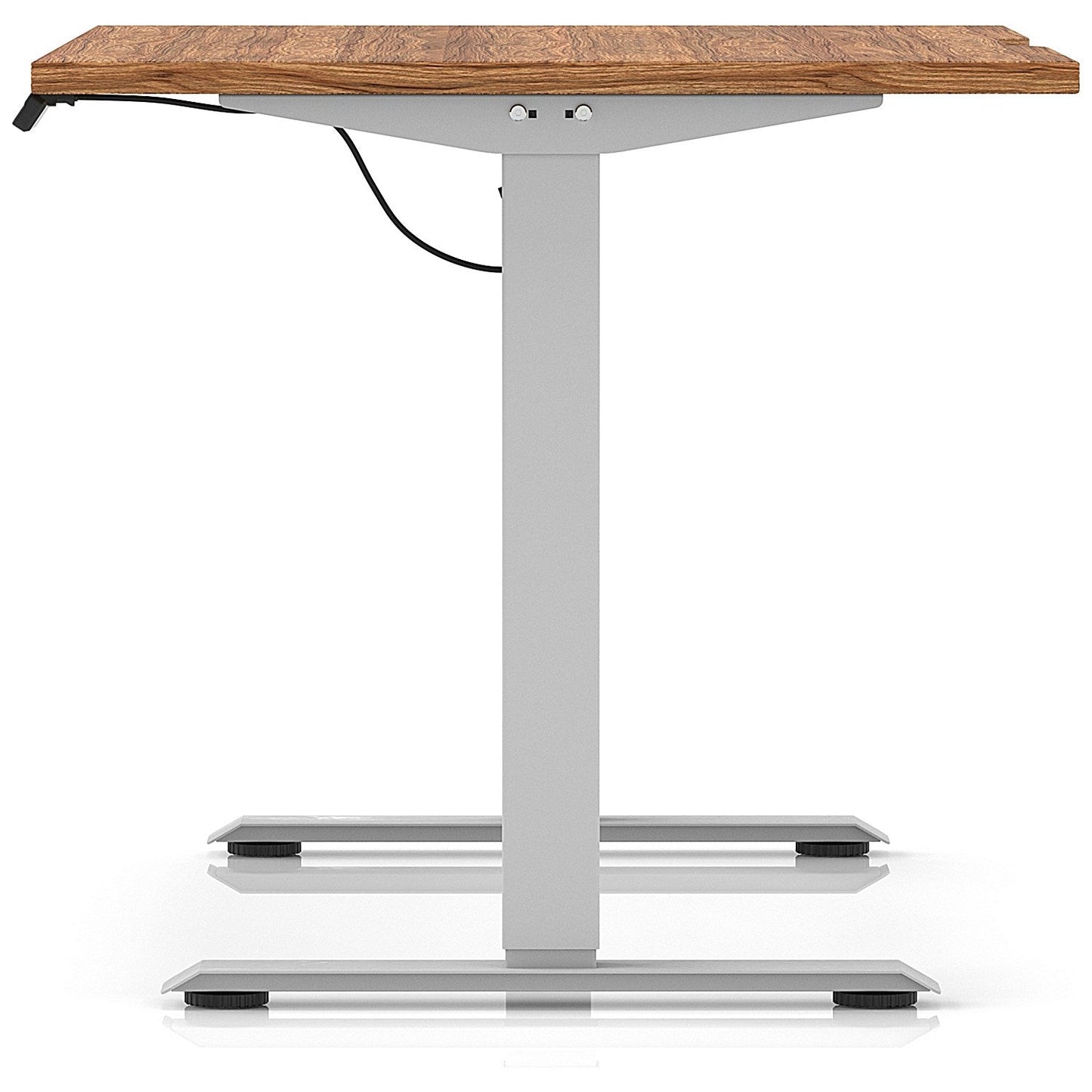 Air 1200mm Scalloped Edge Height Adjustable Desk, Silver Leg, Walnut