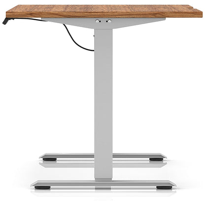 Air 1200mm Scalloped Edge Height Adjustable Desk, Silver Leg, Walnut