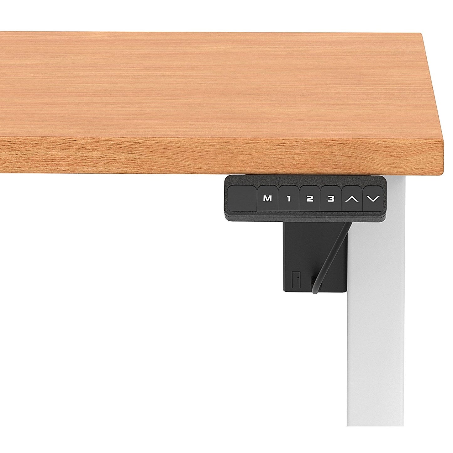 Air 1200mm Scalloped Edge Height Adjustable Desk, White Leg, Beech Easy2Order : HA04011