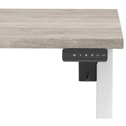 Air 1200mm Scalloped Edge Height Adjustable Desk, White Leg, Grey Oak Easy2Order : HA04012