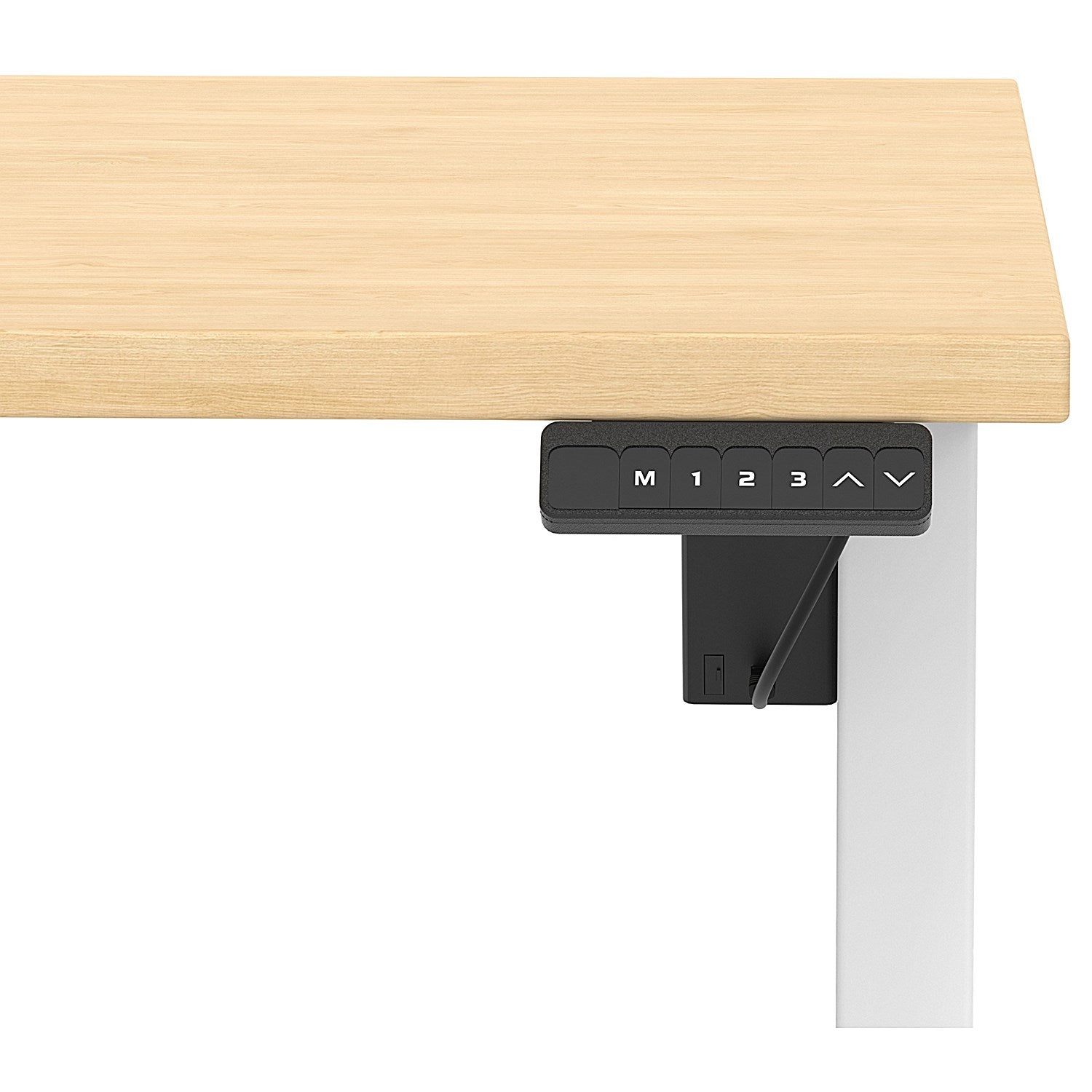 Air 1200mm Scalloped Edge Height Adjustable Desk, White Leg, Maple Easy2Order : HA04013