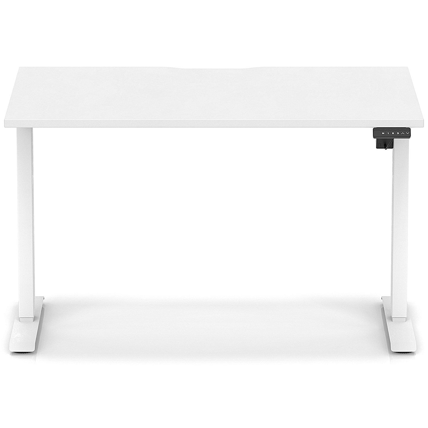 Air 1200mm Scalloped Edge Height Adjustable Desk, White Leg, White