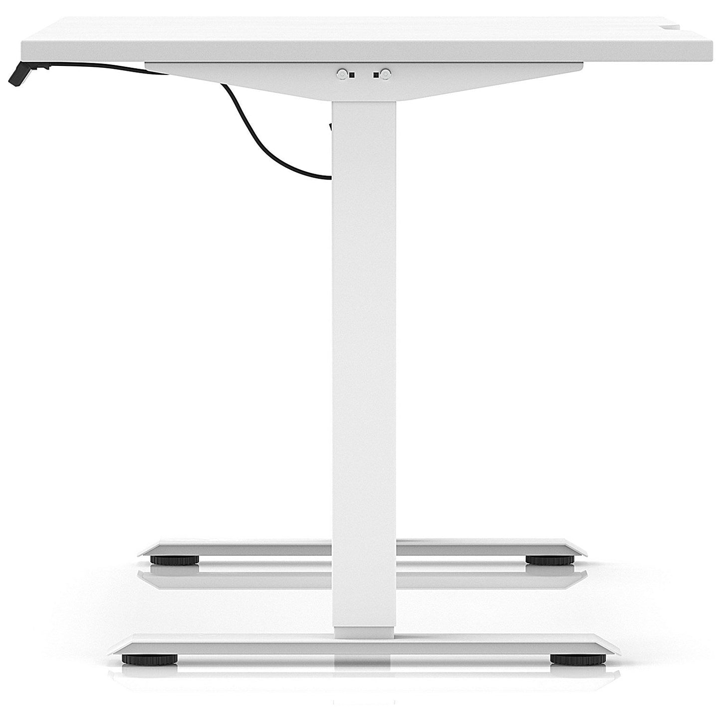 Air 1200mm Scalloped Edge Height Adjustable Desk, White Leg, White