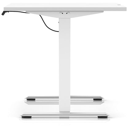 Air 1200mm Scalloped Edge Height Adjustable Desk, White Leg, White