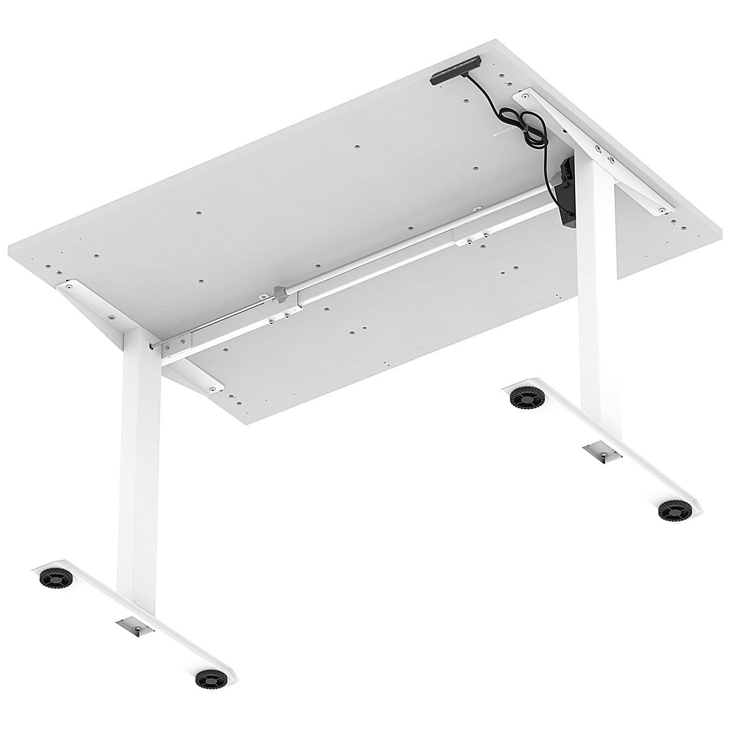 Air 1200mm Scalloped Edge Height Adjustable Desk, White Leg, White Easy2Order : HA04015