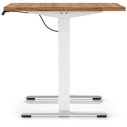 Air 1200mm Scalloped Edge Height Adjustable Desk, White Leg, Walnut