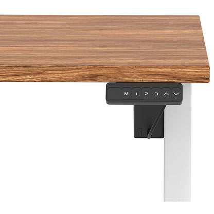 Air 1200mm Scalloped Edge Height Adjustable Desk, White Leg, Walnut