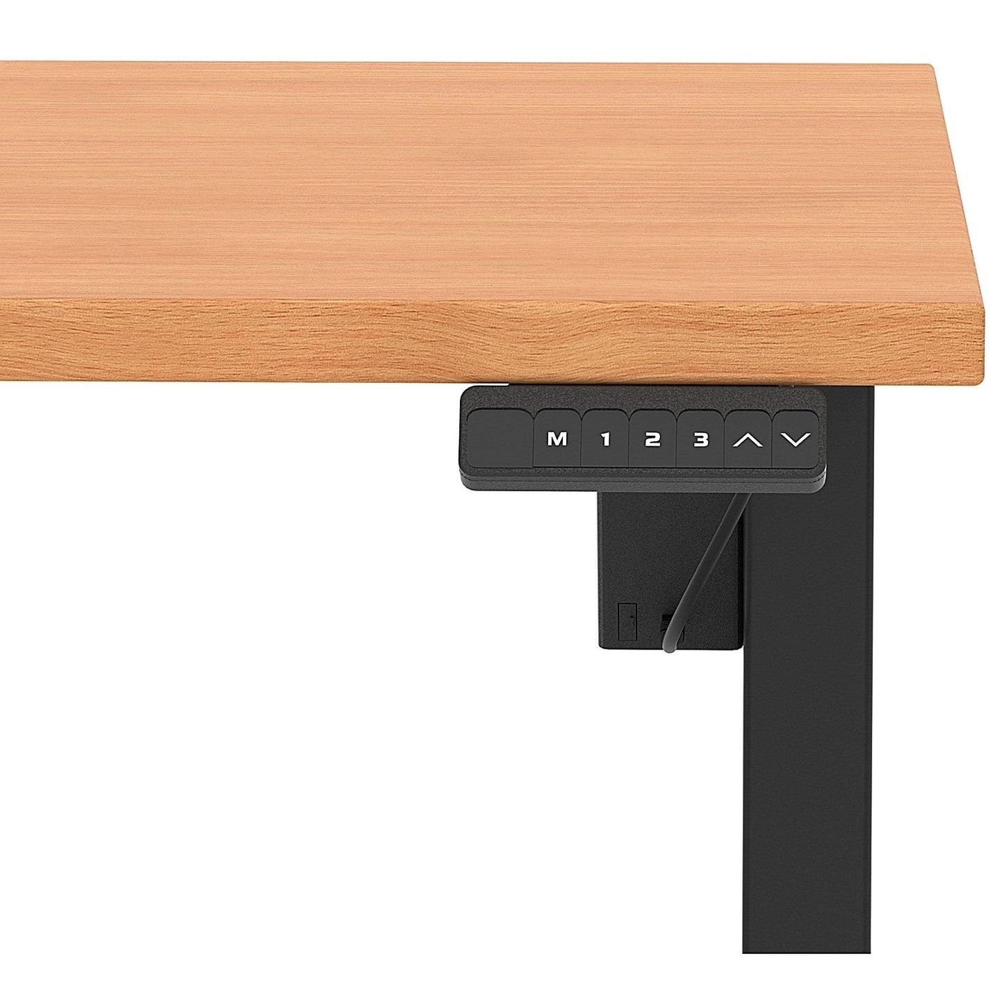 Air 1400mm Scalloped Edge Height Adjustable Desk, Black Leg, Beech Easy2Order : HA04017