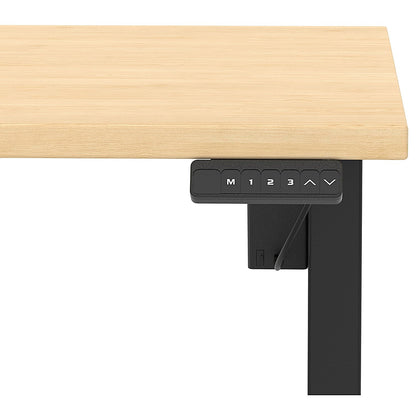 Air 1400mm Scalloped Edge Height Adjustable Desk, Black Leg, Maple Easy2Order : HA04019