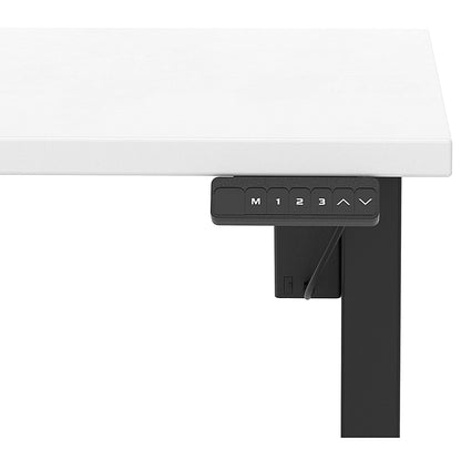 Air 1400mm Scalloped Edge Height Adjustable Desk, Black Leg, White Easy2Order : HA04021