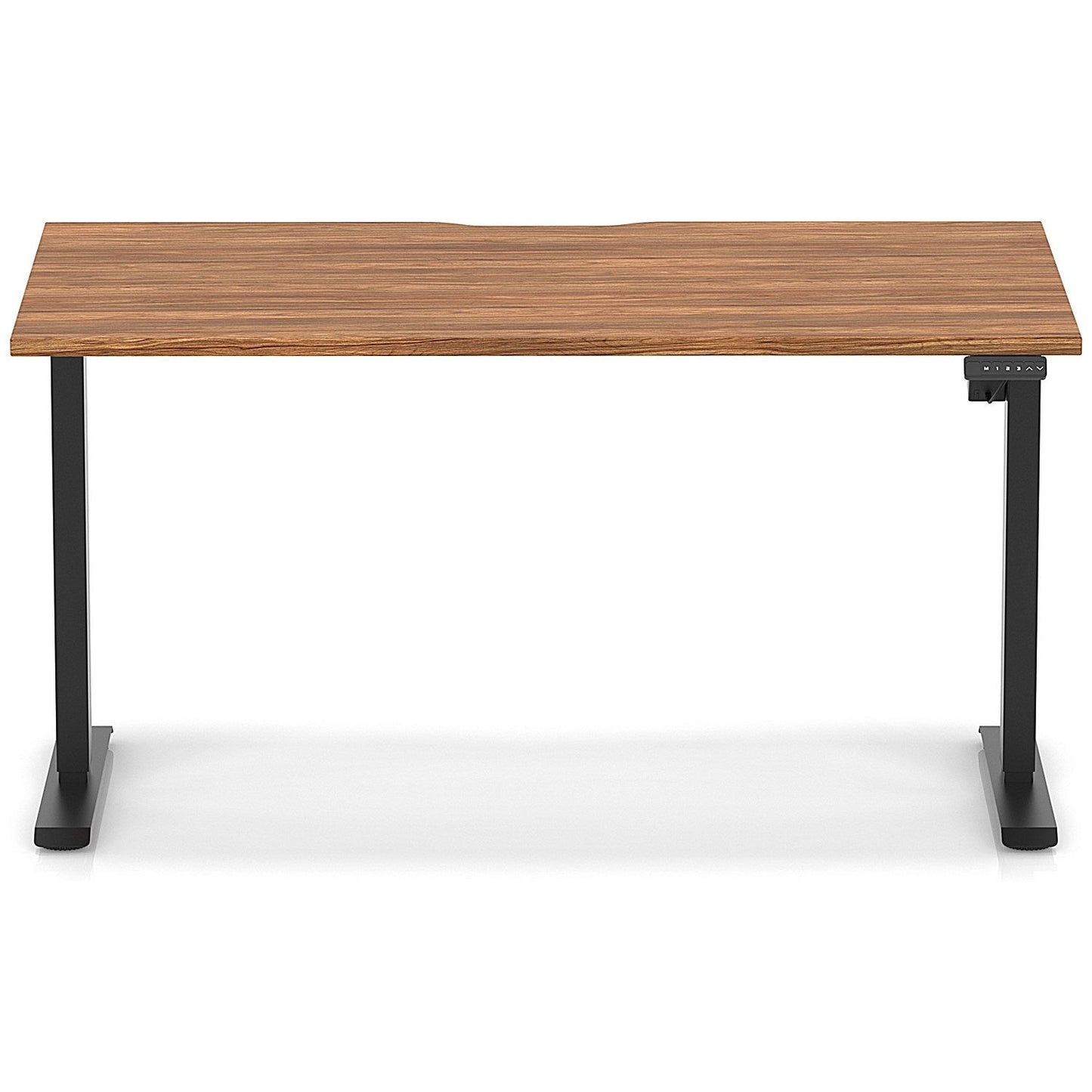 Air 1400mm Scalloped Edge Height Adjustable Desk, Black Leg, Walnut