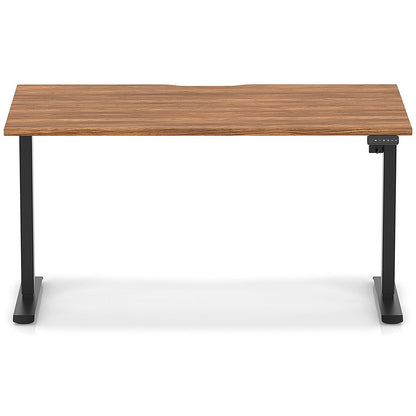 Air 1400mm Scalloped Edge Height Adjustable Desk, Black Leg, Walnut