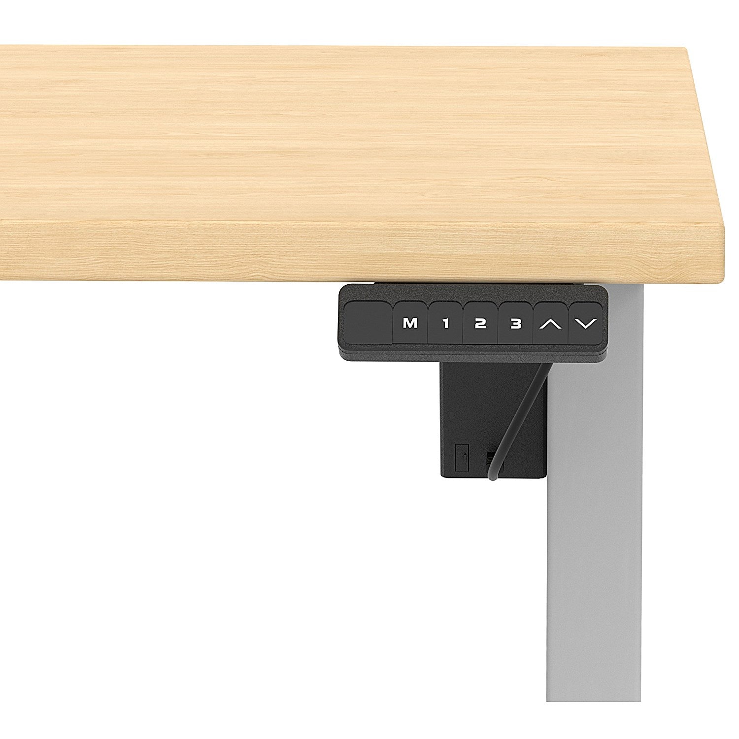 Air 1400mm Scalloped Edge Height Adjustable Desk, Silver Leg, Maple Easy2Order : HA04025