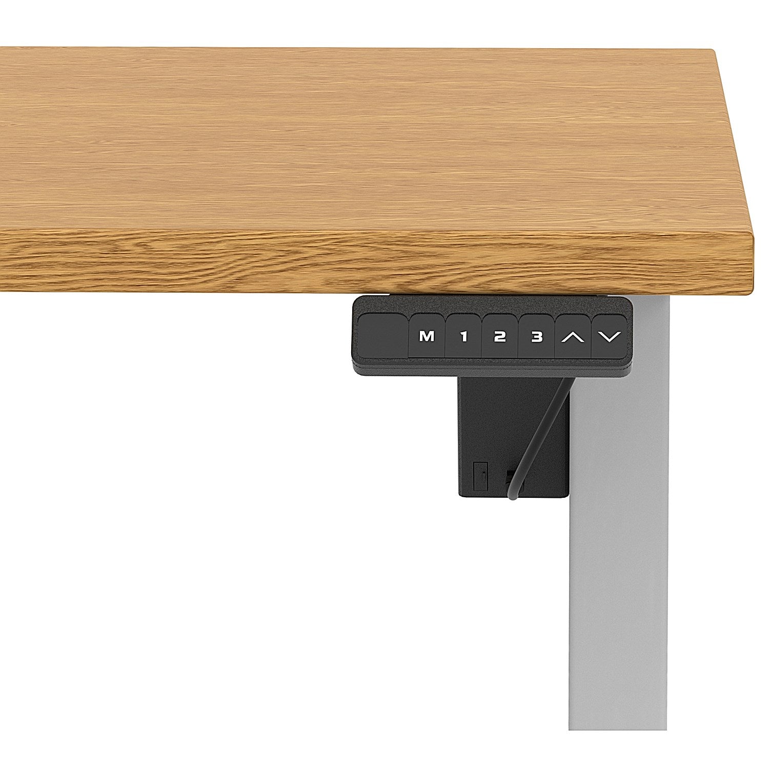 Air 1400mm Scalloped Edge Height Adjustable Desk, Silver Leg, Oak Easy2Order : HA04026