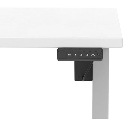 Air 1400mm Scalloped Edge Height Adjustable Desk, Silver Leg, White Easy2Order : HA04027
