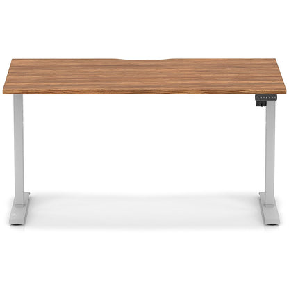 Air 1400mm Scalloped Edge Height Adjustable Desk, Silver Leg, Walnut