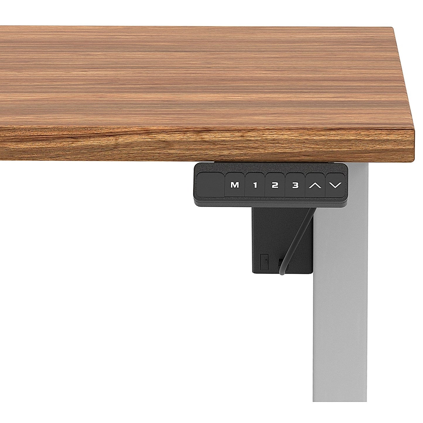Air 1400mm Scalloped Edge Height Adjustable Desk, Silver Leg, Walnut Easy2Order : HA04028
