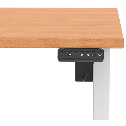 Air 1400mm Scalloped Edge Height Adjustable Desk, White Leg, Beech Easy2Order : HA04029