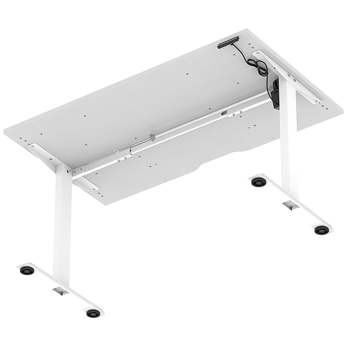 Air 1400mm Scalloped Edge Height Adjustable Desk, White Leg, White