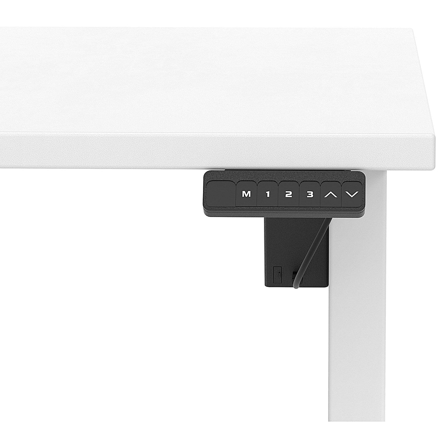 Air 1400mm Scalloped Edge Height Adjustable Desk, White Leg, White Easy2Order : HA04033
