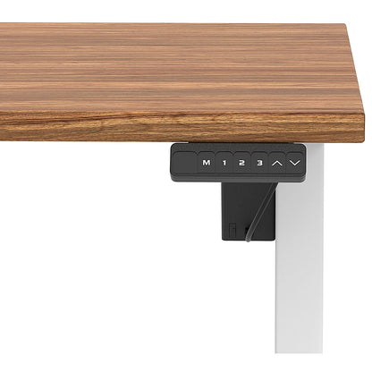 Air 1400mm Scalloped Edge Height Adjustable Desk, White Leg, Walnut Easy2Order : HA04034