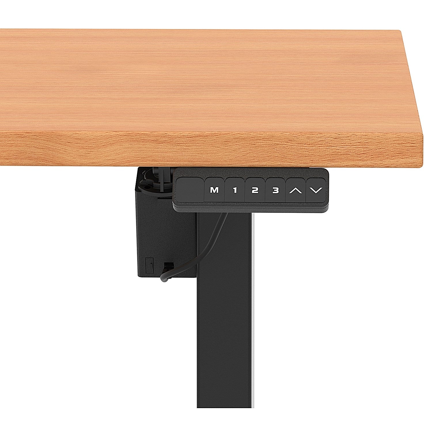 Air 1600mm Scalloped Edge Height Adjustable Desk, Black Leg, Beech Easy2Order : HA04035