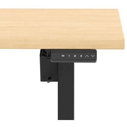 Air 1600mm Scalloped Edge Height Adjustable Desk, Black Leg, Maple