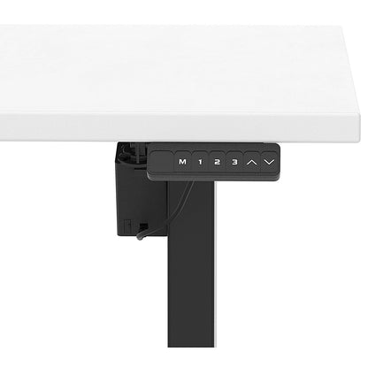 Air 1600mm Scalloped Edge Height Adjustable Desk, Black Leg, White Easy2Order : HA04039