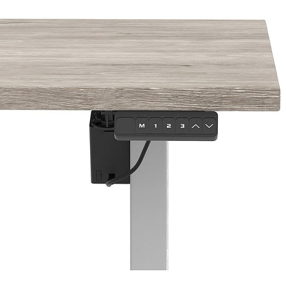 Air 1600mm Scalloped Edge Height Adjustable Desk, Silver Leg, Grey Oak Easy2Order : HA04042