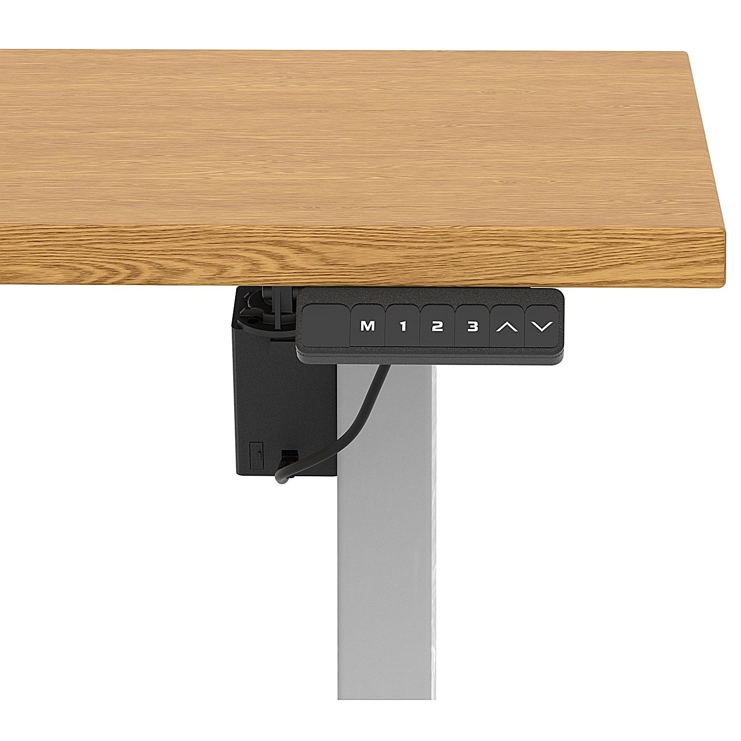Air 1600mm Scalloped Edge Height Adjustable Desk, Silver Leg, Oak Easy2Order : HA04044