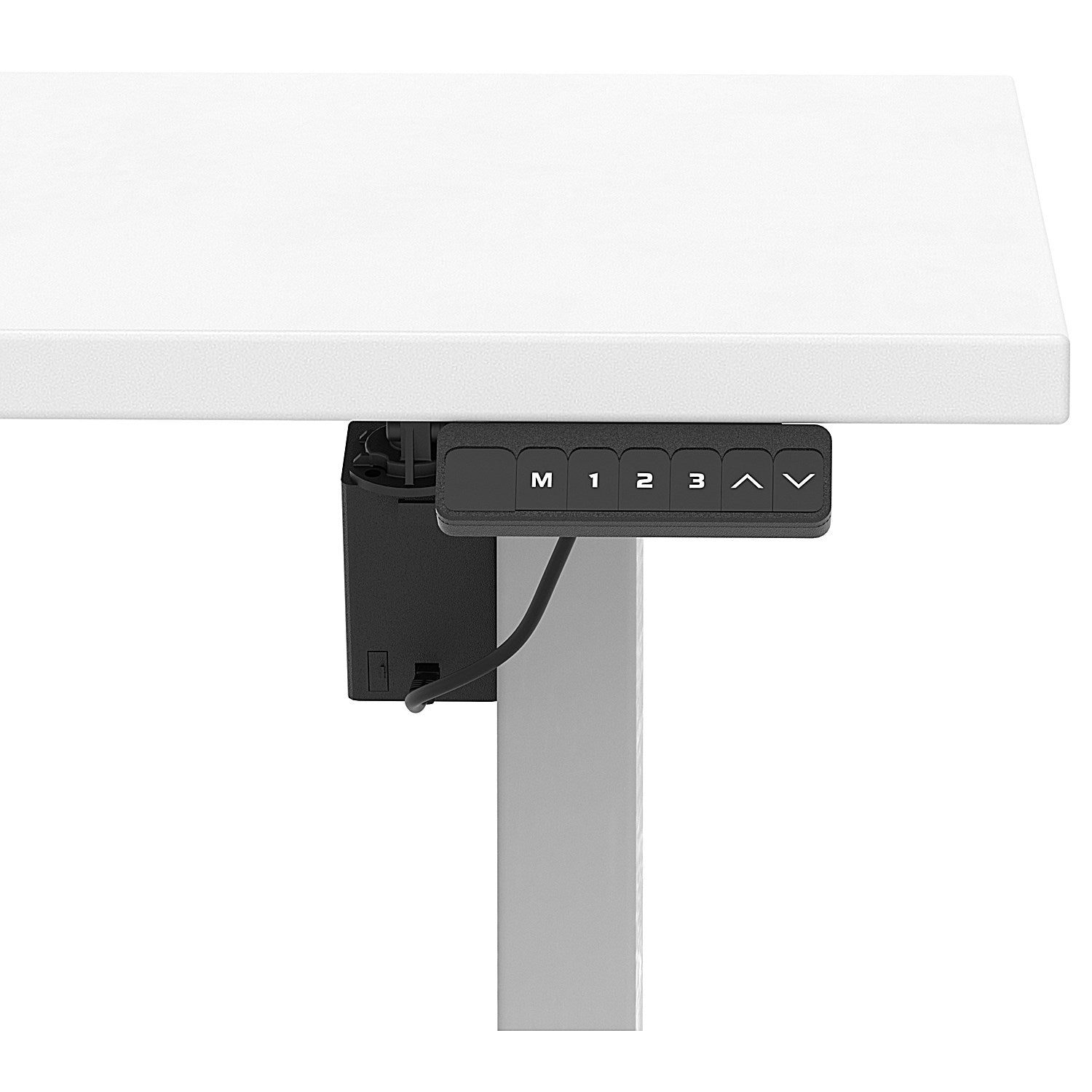 Air 1600mm Scalloped Edge Height Adjustable Desk, Silver Leg, White Easy2Order : HA04045