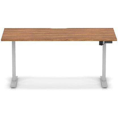 Air 1600mm Scalloped Edge Height Adjustable Desk, Silver Leg, Walnut