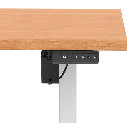 Air 1600mm Scalloped Edge Height Adjustable Desk, White Leg, Beech Easy2Order : HA04047