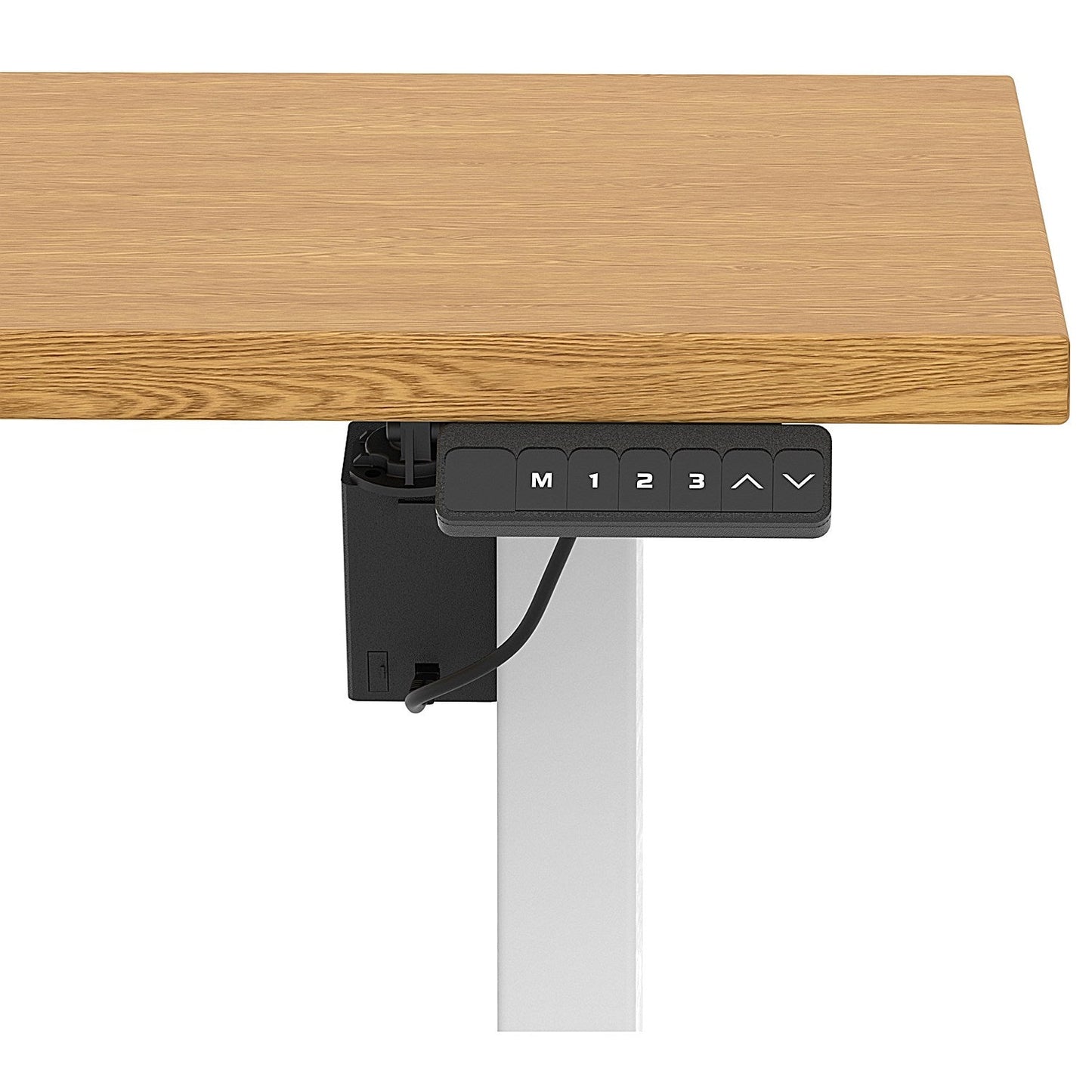 Air 1600mm Scalloped Edge Height Adjustable Desk, White Leg, Oak Easy2Order : HA04050