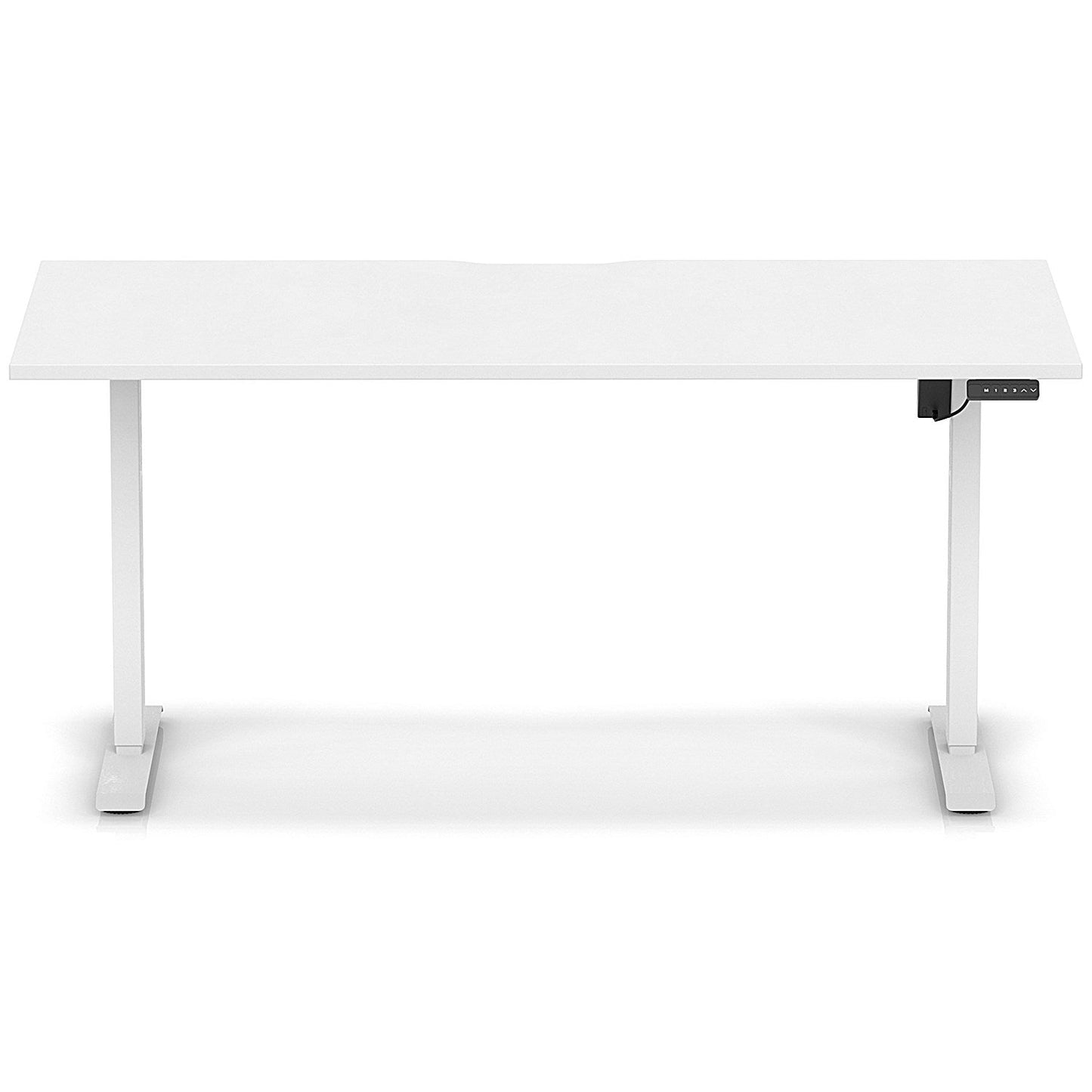 Air 1600mm Scalloped Edge Height Adjustable Desk, White Leg, White Easy2Order : HA04051