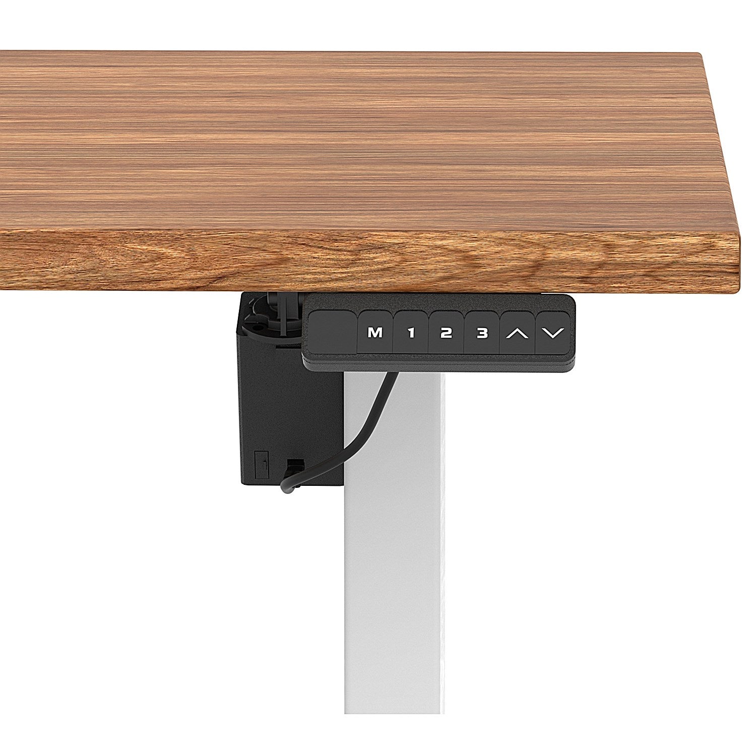 Air 1600mm Scalloped Edge Height Adjustable Desk, White Leg, Walnut Easy2Order : HA04052