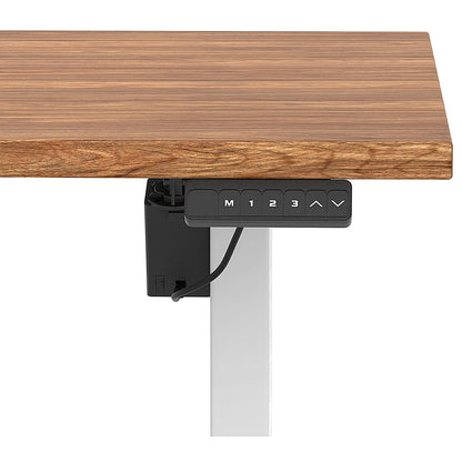 Air 1600mm Scalloped Edge Height Adjustable Desk, White Leg, Walnut Easy2Order : HA04052