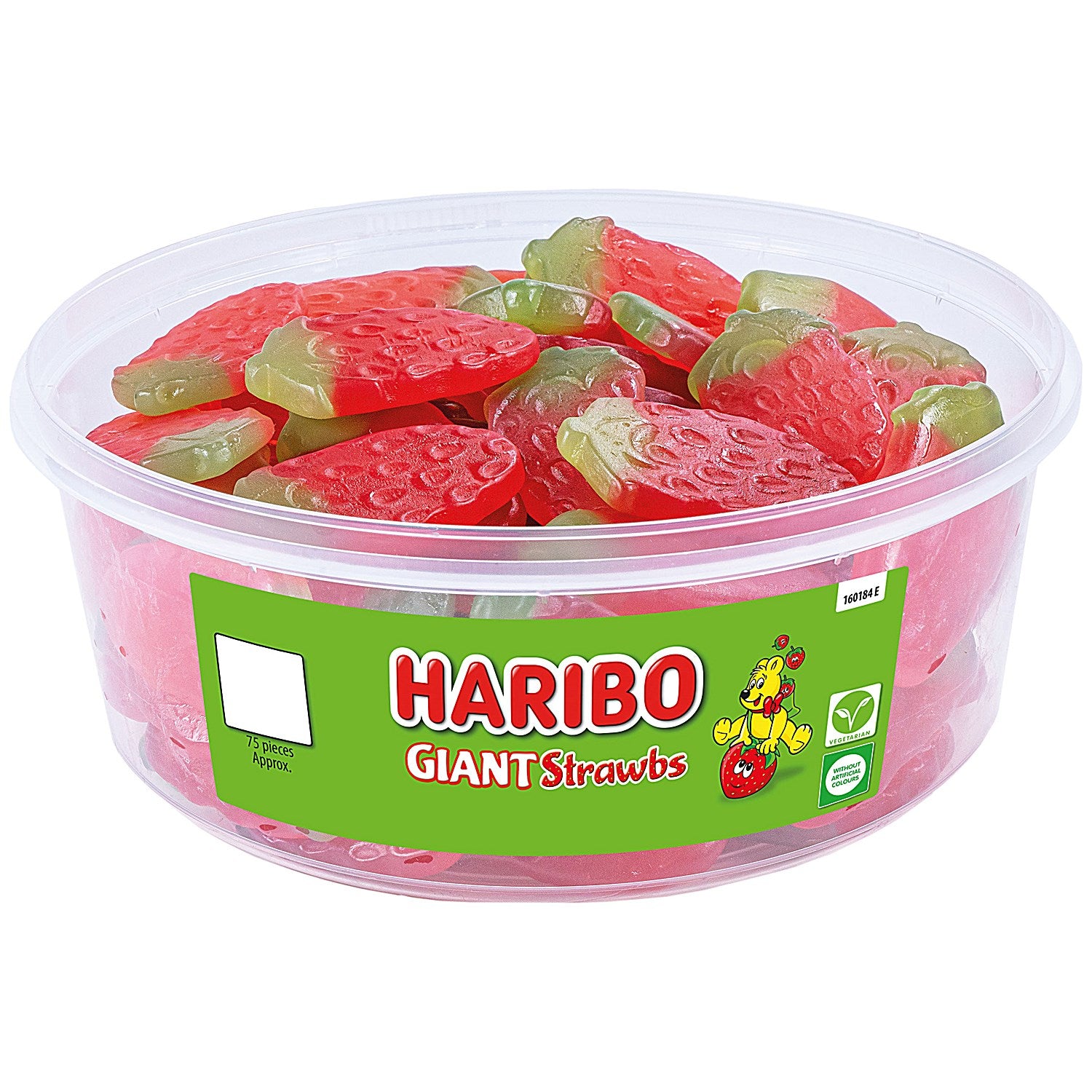 Haribo Giant Strawbs Tub, 825g