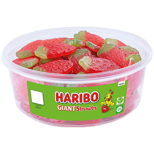 Haribo Giant Strawbs Tub, 825g
