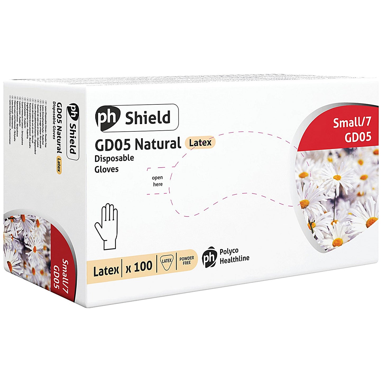 Shield Powder-Free Latex Gloves, Large, Natural, Pack of 100