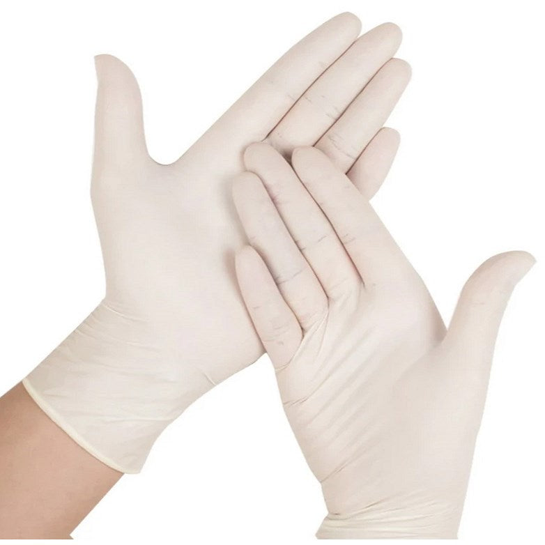 Shield Powder-Free Latex Gloves, Large, Natural, Pack of 100
