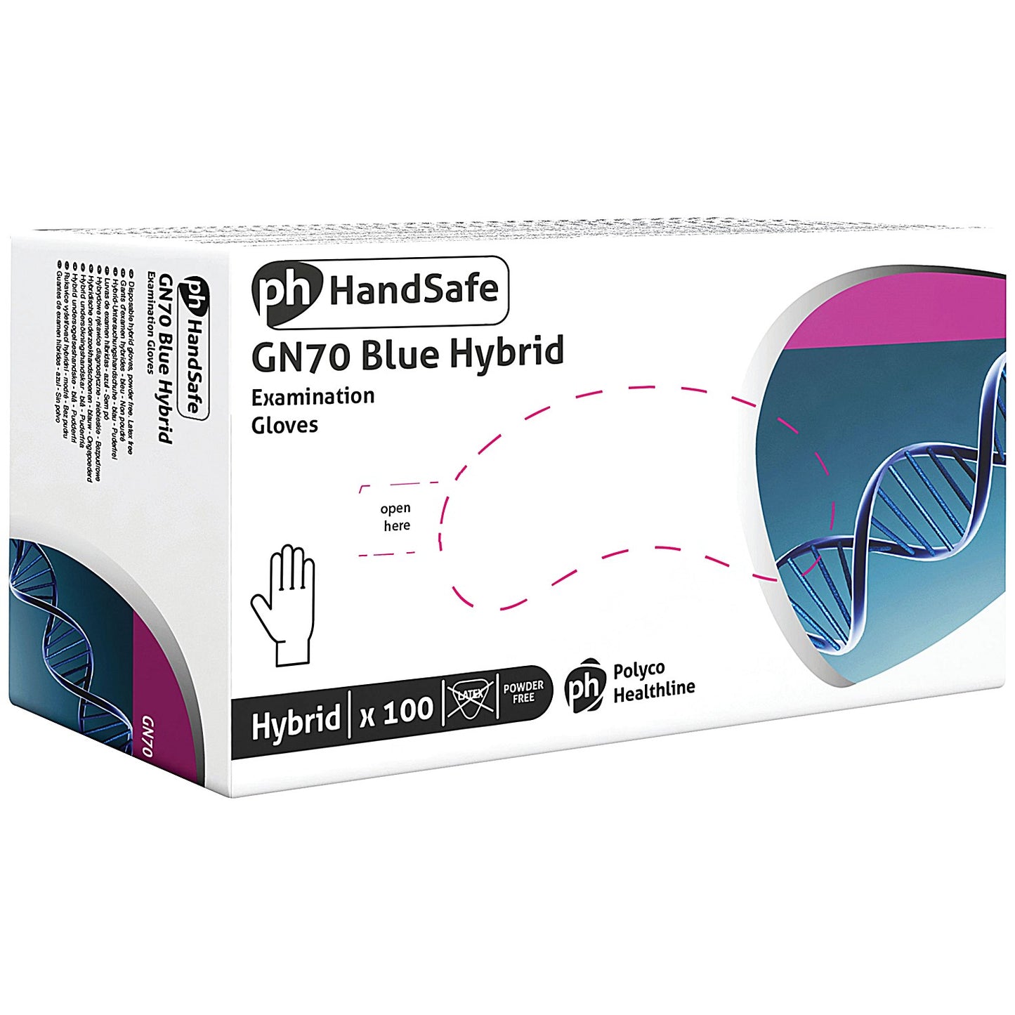 Shield Vinyl/Nitrile Mix Powder Free Gloves, Large, Blue, Pack of 100