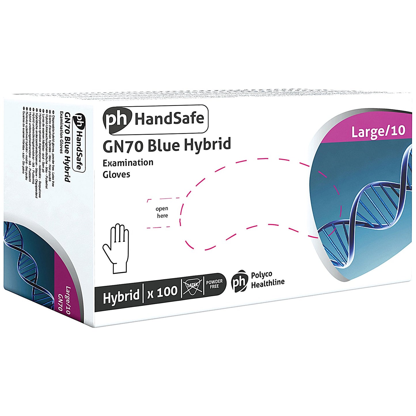 Shield Vinyl/Nitrile Mix Powder Free Gloves, Large, Blue, Pack of 100