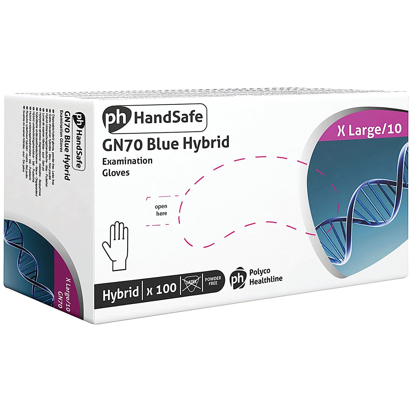 Shield Vinyl/Nitrile Mix Powder Free Gloves, Large, Blue, Pack of 100