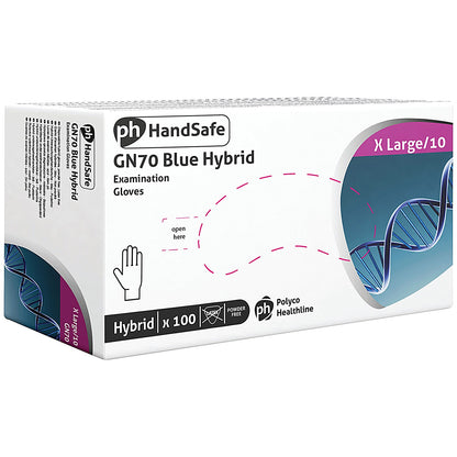 Shield Vinyl/Nitrile Mix Powder Free Gloves, Large, Blue, Pack of 100