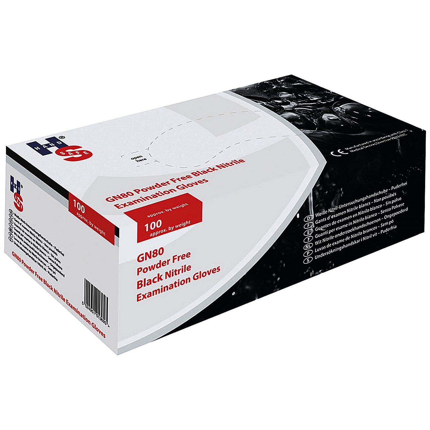 Handsafe Speciality Nitrile Gloves, Large, Black, Pack of 100