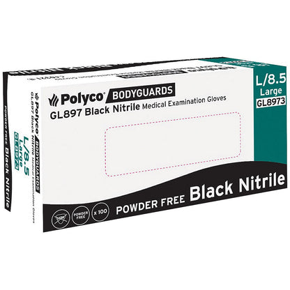Handsafe Speciality Nitrile Gloves, Large, Black, Pack of 100