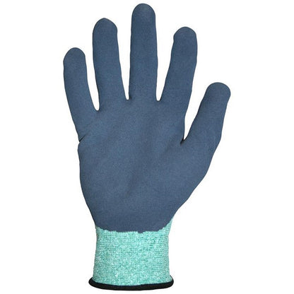 Polyflex Eco Latex Palm Coated Gloves, Large, Green and Blue, Pack of 10